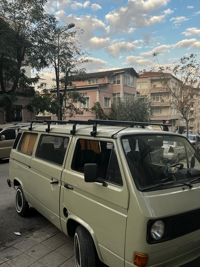 For Volkswagen Transporter T3 1980-1990 Roof Rack Cross Bars Rain Gutters Black