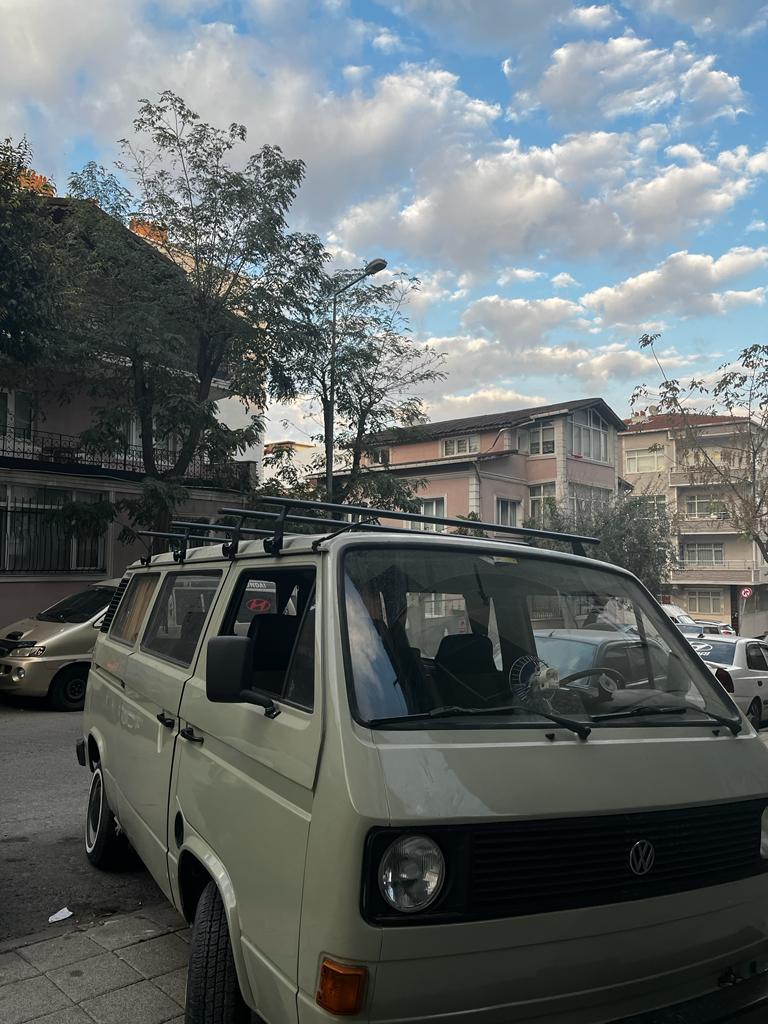 For Volkswagen Transporter T3 1980-1990 Roof Rack Cross Bars Rain Gutters Black 3 QTY