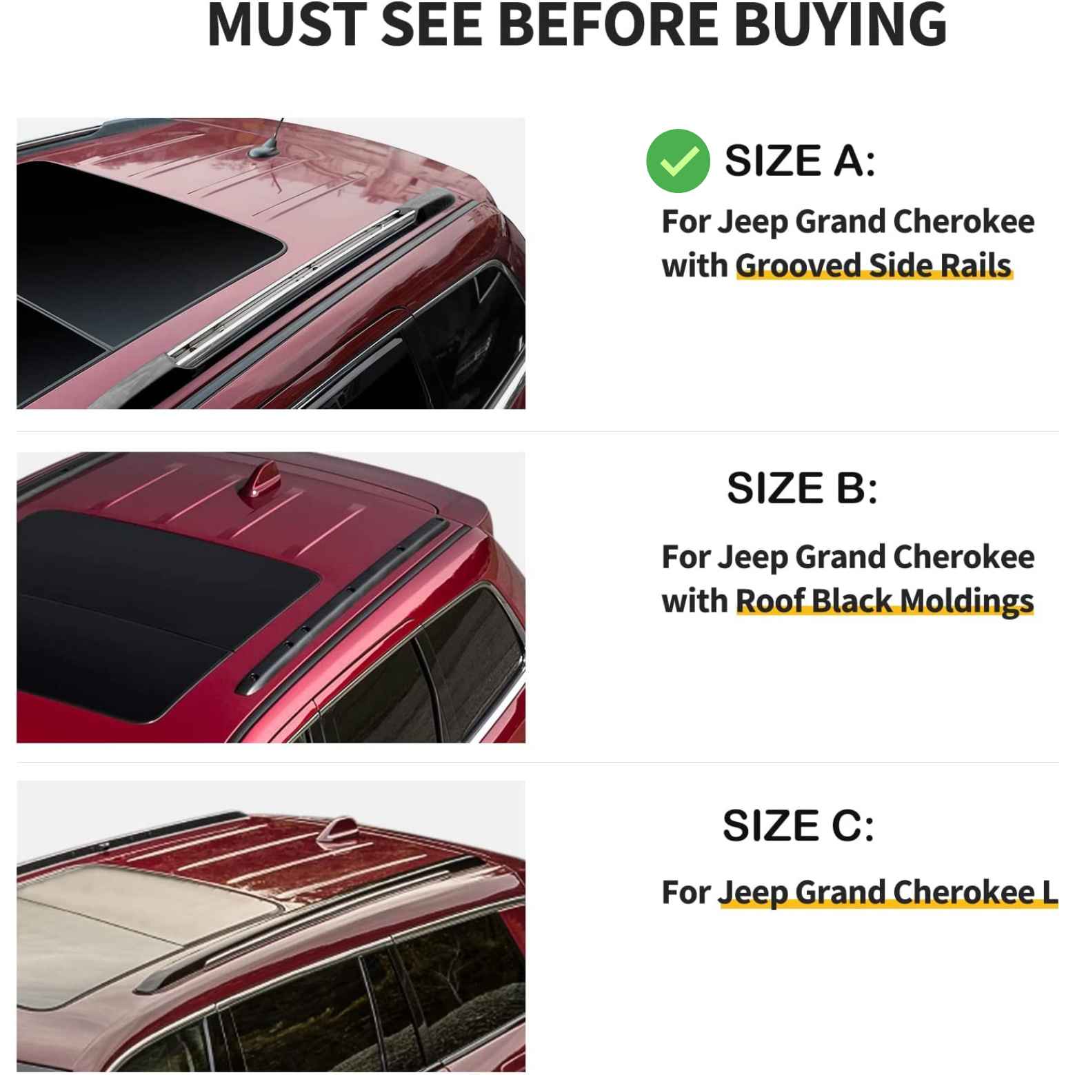 For Jeep Grand Cherokee WK2 2011-2021 Roof Rack Cross Bars Flush Rail Alu Black