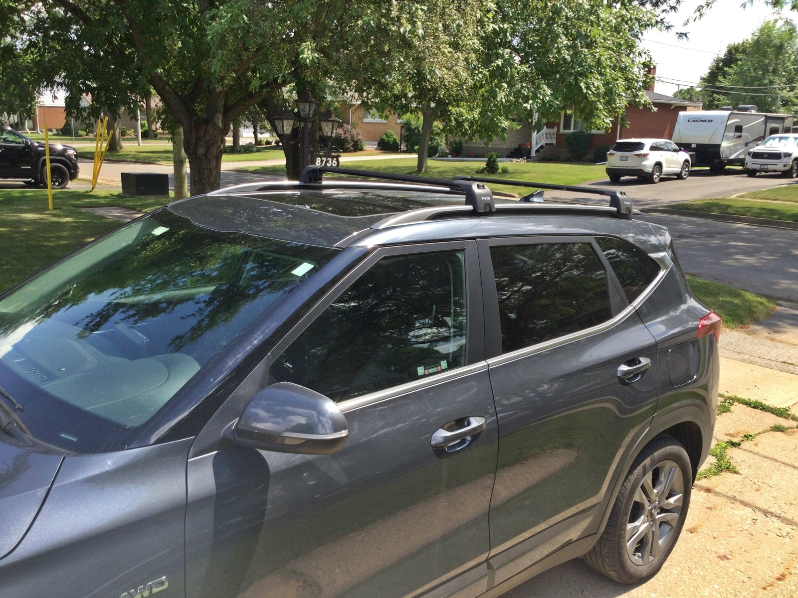 For Kia Seltos Roof Rack Cross Bars Flush Rail Alu Silver