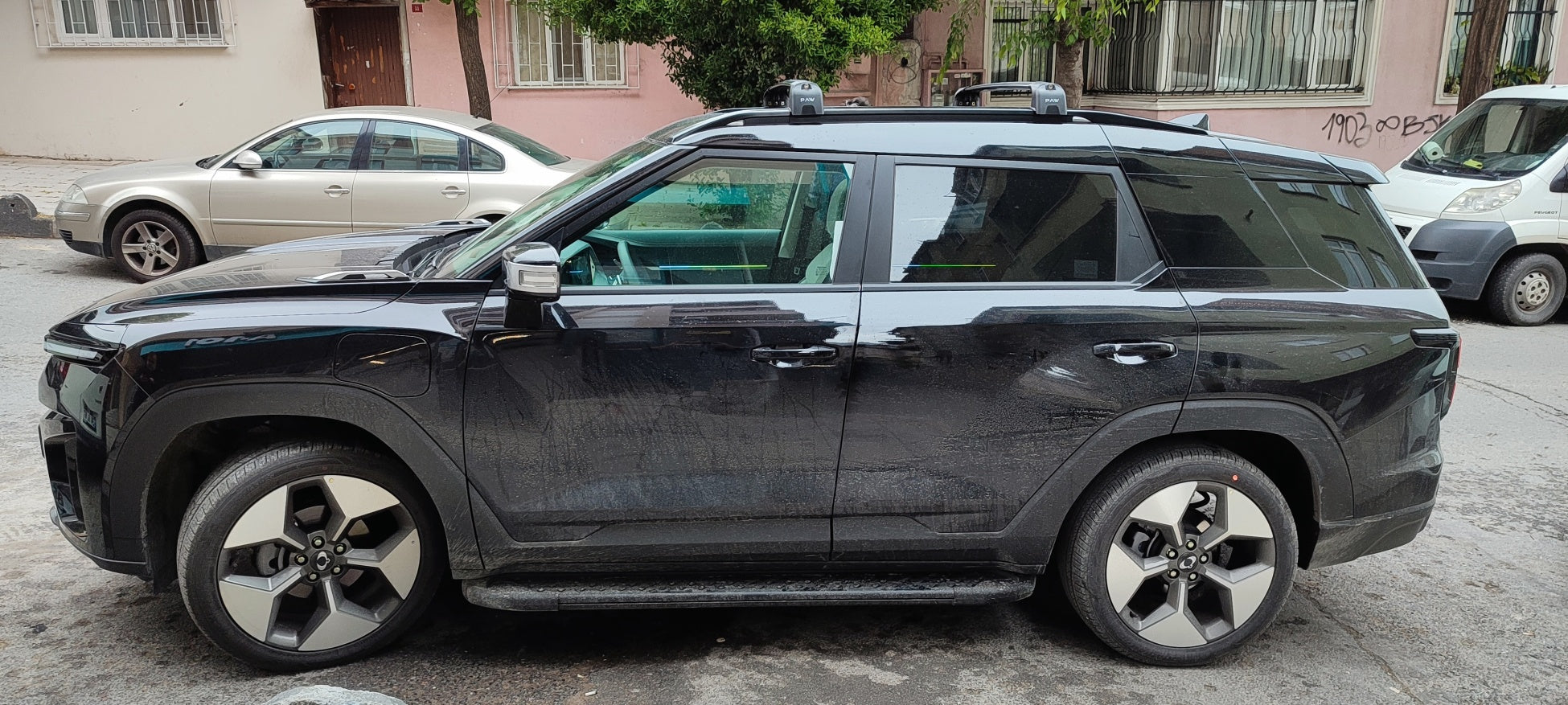 For KGM Musso EV Roof Rack System, Aluminium Cross Bar, Flush Rail, Silver