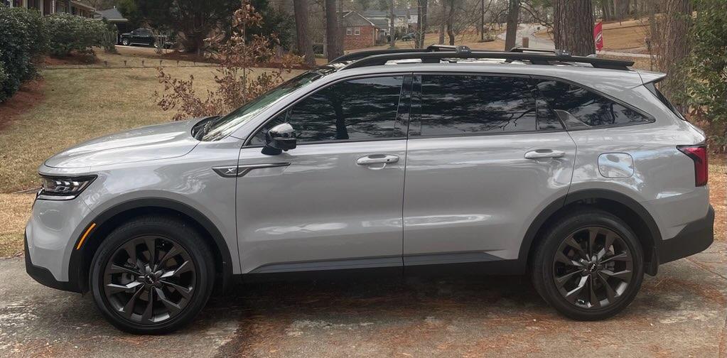 For Kia Sorento 2021-Up Roof Rack Cross Bars Raised Rail Alu Silver