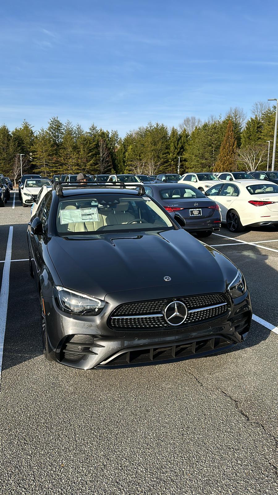 For Mercedes E Sedan W213 Roof Rack Cross Bars Fix Point Alu 2017-2023 Black