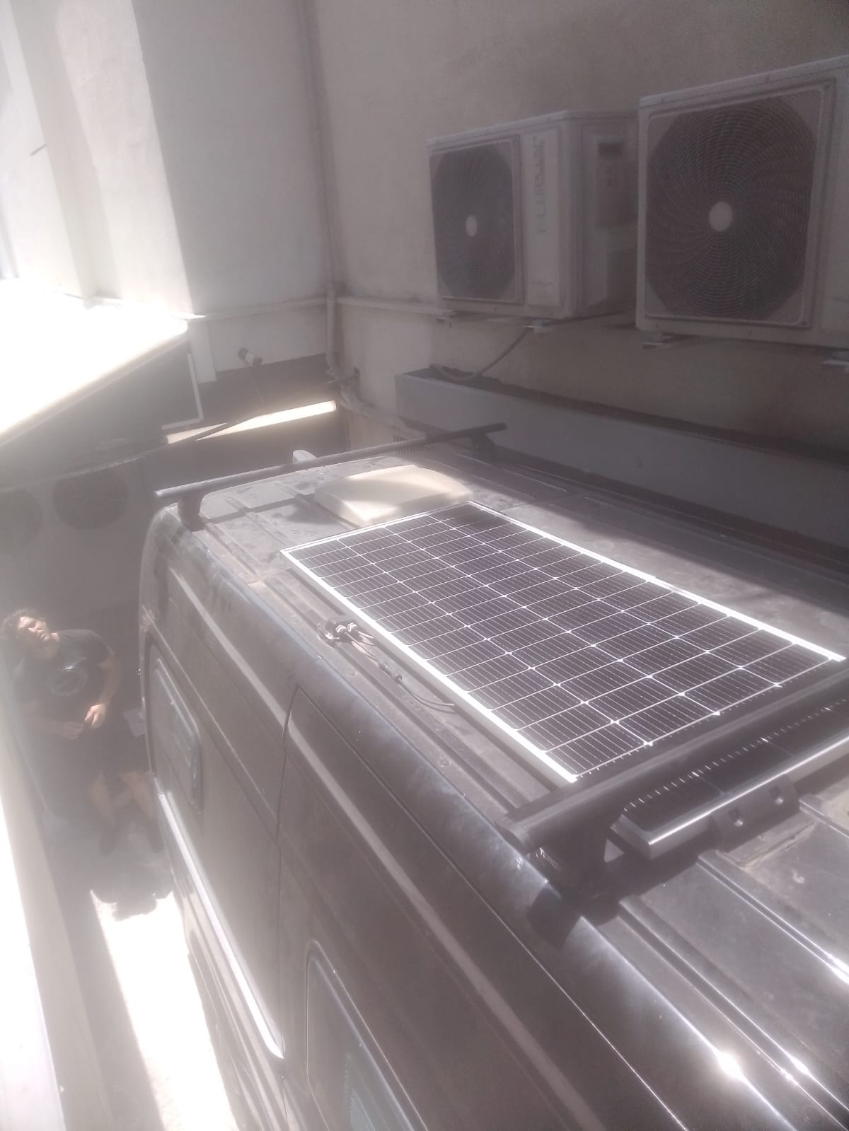 H1 Ladder Roof Rack For 2018- On Sprinter Low Roof (144 WB) Roof Rack Black