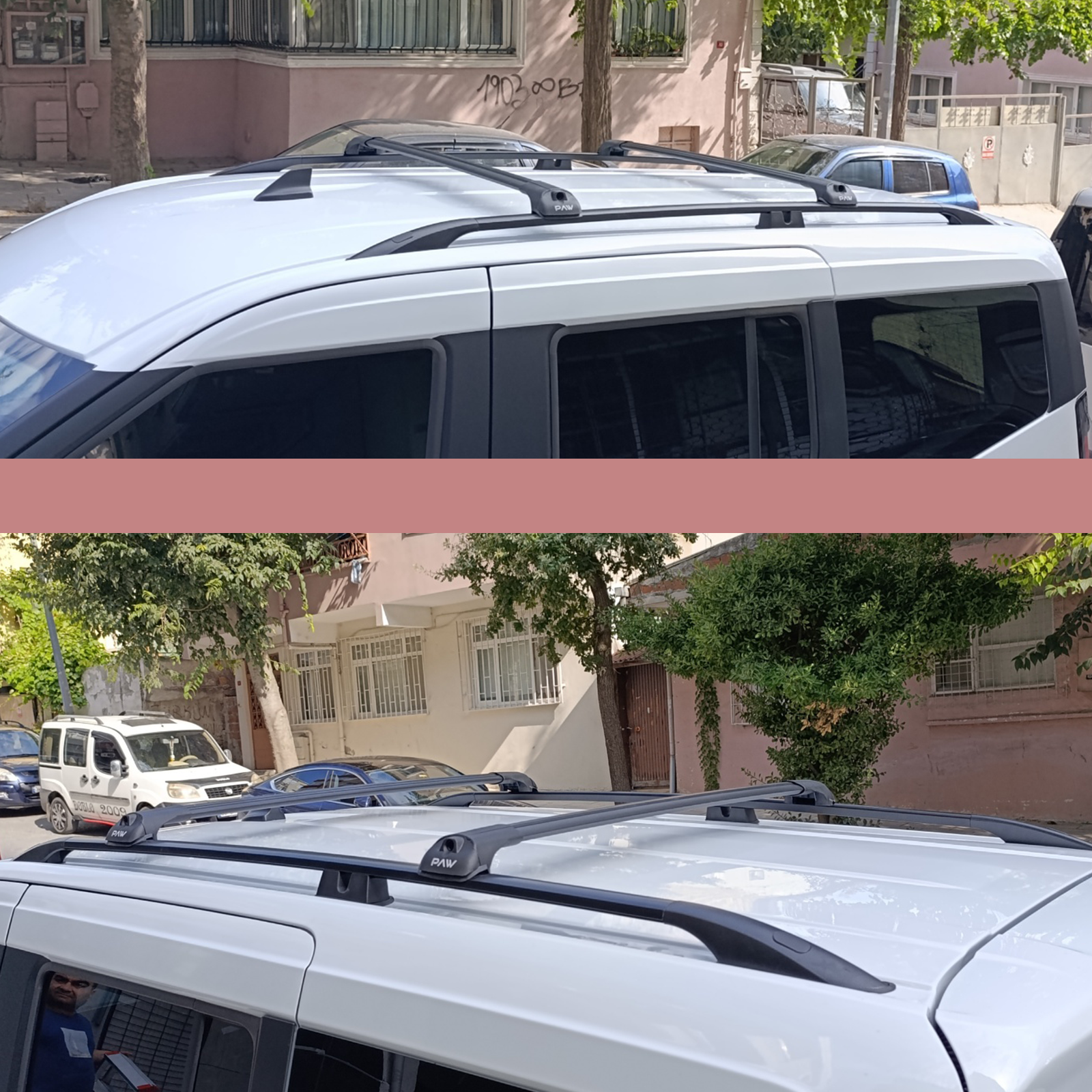For Ford Transit Connect LWB (2024-2025) Roof Side Rails & Roof Rack Cross Bar Set – Silver