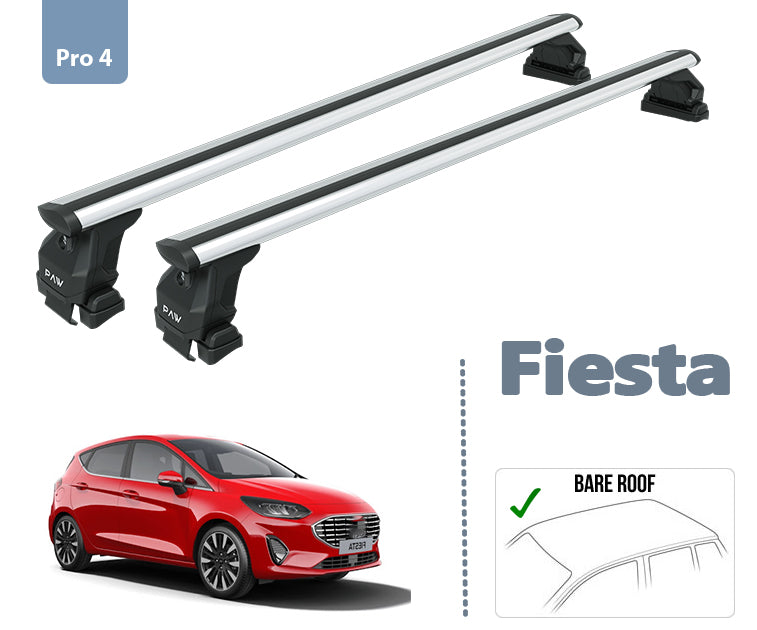 For Ford Fiesta Roof Rack System Carrier Cross Bars Aluminum Lockable High Quality of Metal Bracket Silver