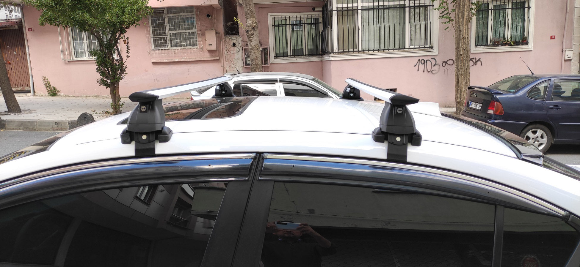 compatible with Mitsubishi Mirage G4 Sedan vehicle 2014- Up on with Normal Roof Rack Black Color Pro 4