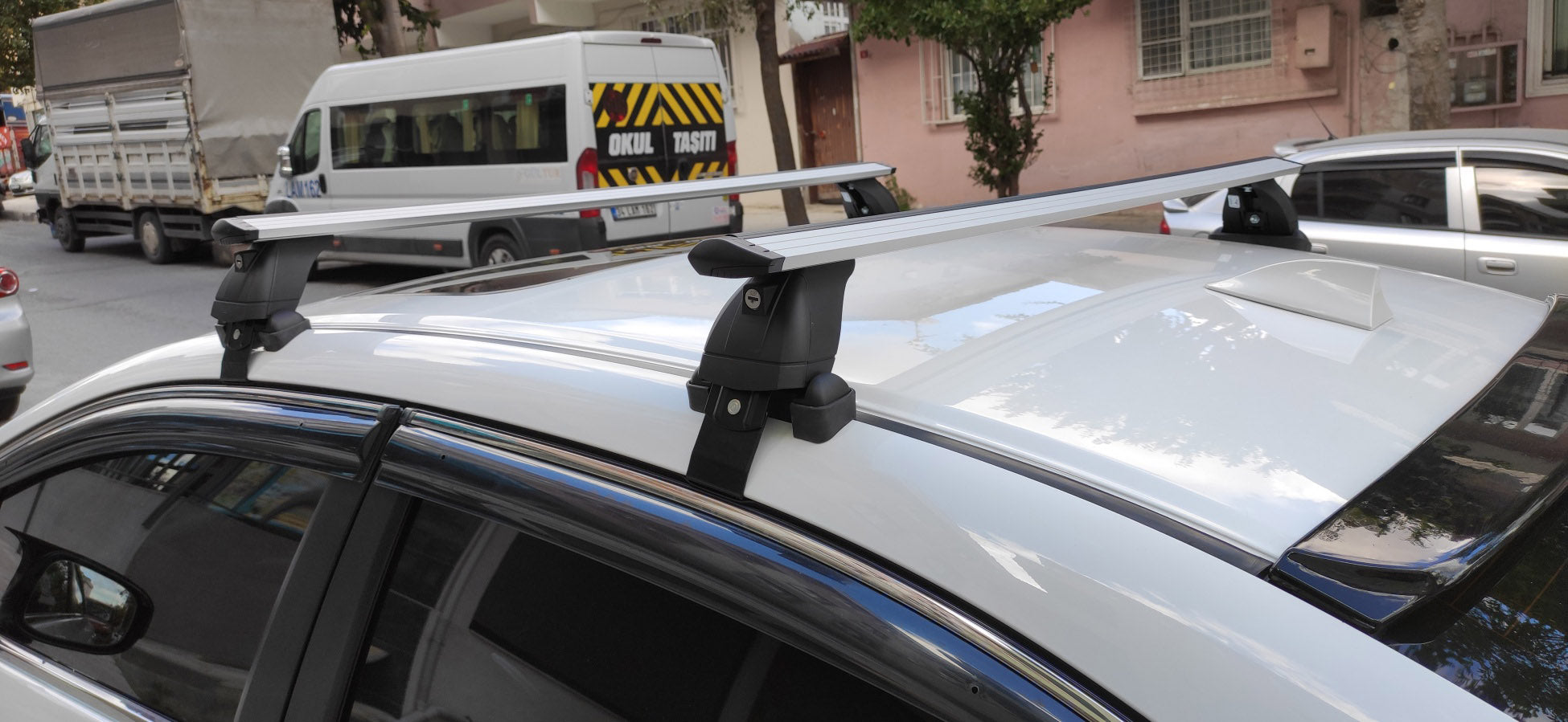 compatible with Mitsubishi Mirage G4 Sedan vehicle 2014- Up on with Normal Roof Rack Black Color Pro 4