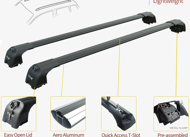 For Mercedes C Estate S206 Roof Rack Cross Bars Flush Rail Alu Silver 2021- Up