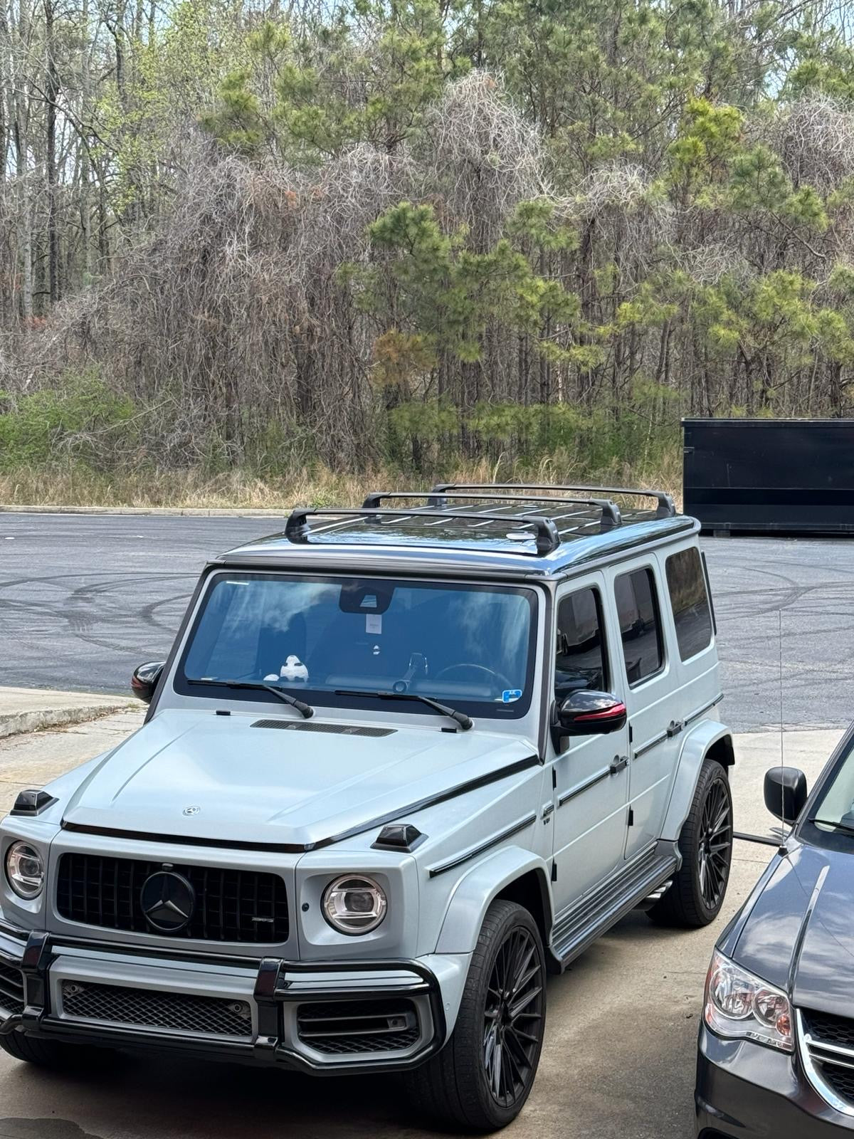 For Mercedes G W464 Roof Rack Cross Bars Fix Point Alu Black 2018-Up