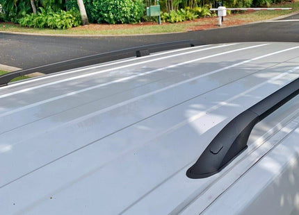 Cross Carrier Bar and Roof Rails for Vauxhall Combo, Full Set LWB 2008-2018 Up Black
