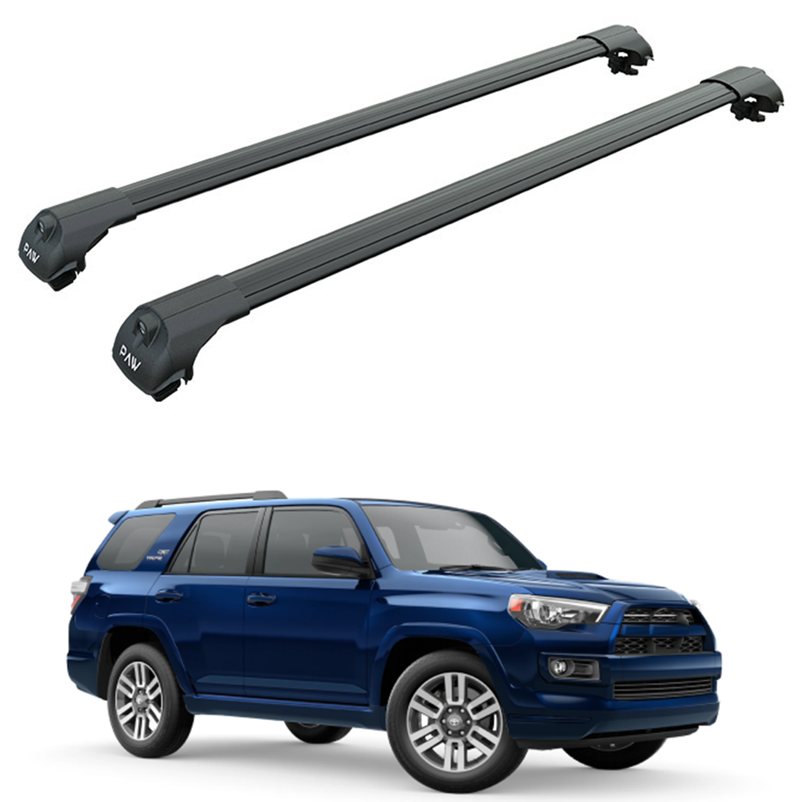 For Toyota 4Runner N280 Roof Rack Cross Bars Raised Rail Alu Black 2010-2024