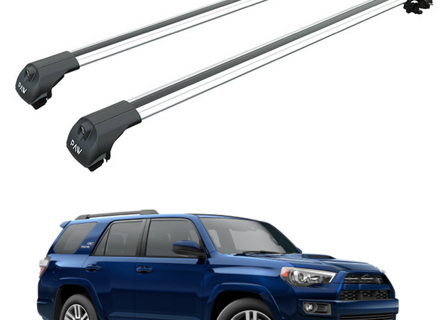 For Toyota 4Runner N280 Roof Rack Cross Bars Raised Rail Alu Silver 2010-2024