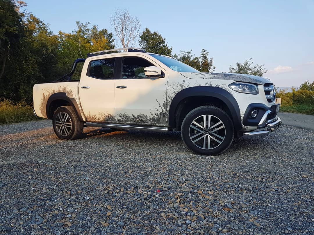 For Mercedes Benz X Double Cab. 2018-Up Roof Rack Cross Bars Metal Bracket Raised Rail Alu Silver