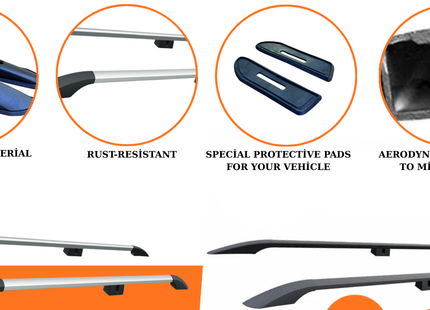 For Volkswagen ID. Buzz LWB L2 Roof Side Rails Ultimate Style Alu Silver
