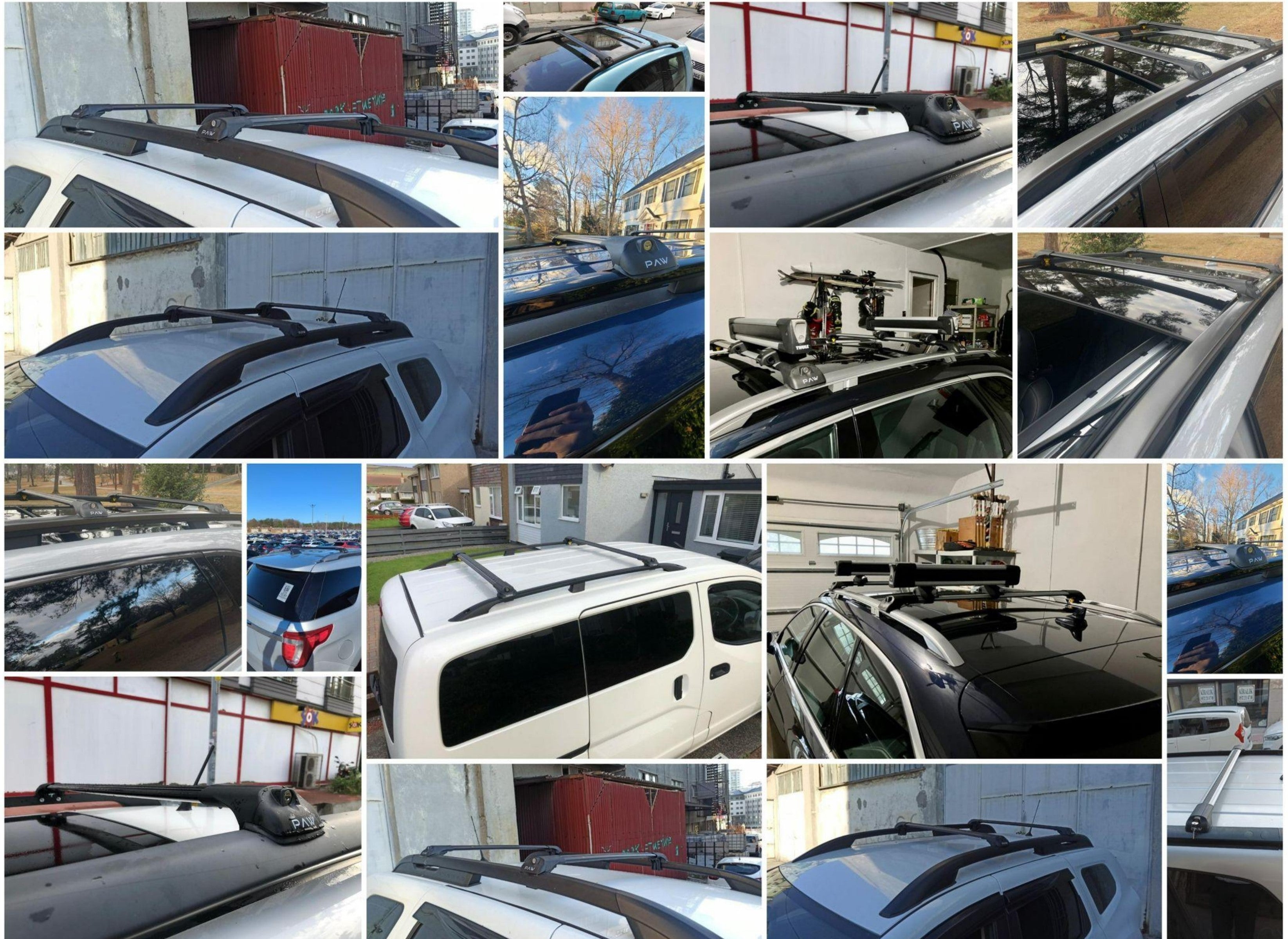 For Volkswagen Tiguan 2007-->2016 Roof Rack System, Aluminium Cross Bar, Metal Bracket, Raised Rail, Silver