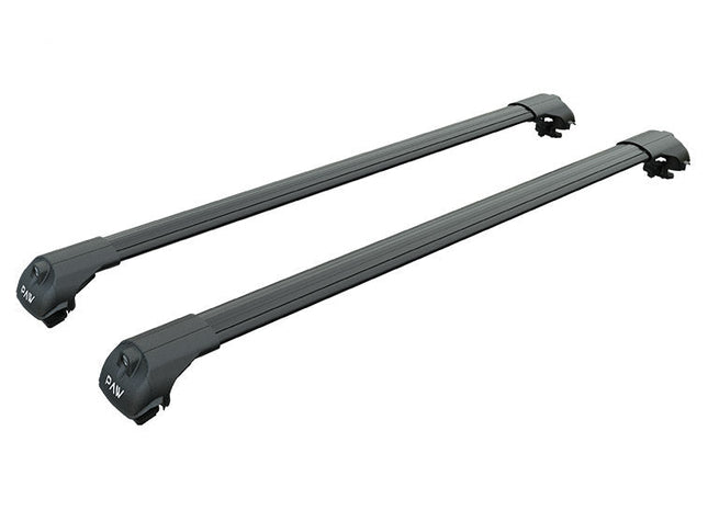 For Volkswagen Tiguan Allspace 2017--> Roof Rack System, Aluminium Cross Bar, Metal Bracket, Raised Rail, Black