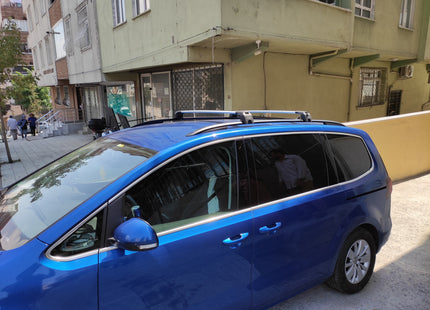 For Volkswagen Touran 2016- Up Roof Rack System, Aluminium Cross Bar, Metal Bracket, Flush Rail, Silver