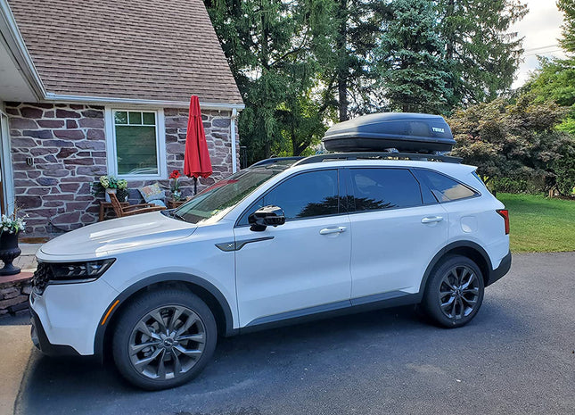 For Kia Sorento 2021-Up Roof Rack Cross Bars Raised Rail Alu Black