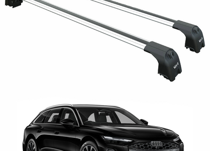 For Audi A6 Avant C9 Roof Rack Cross Bars Silver - Aluminum Flush Rail System (2018-2024)