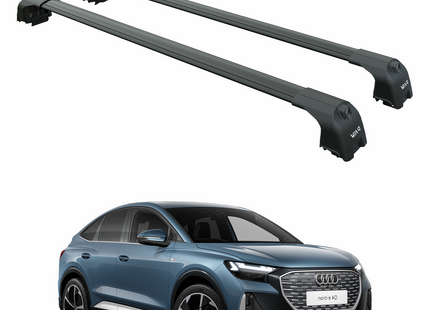For Audi Q4 Roof Rack Cross Bars Flush Rails, Paw Pro 2, Black