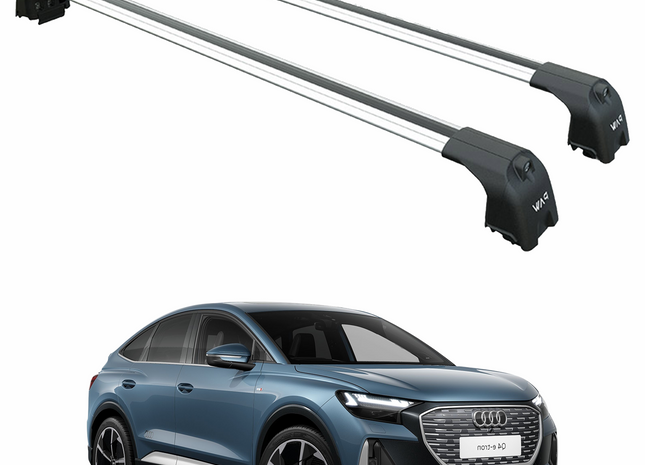 For Audi Q4 Roof Rack Cross Bars Flush Rails, Paw Pro 2, Silver