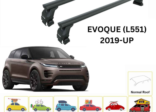 For Land Rover Evoque L551 2019-2025 Roof Rack Cross Bars Normal Roof Alu Black