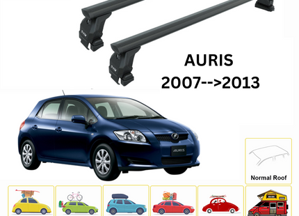 For Toyota Auris 2007-13 Roof Rack Cross Bars Normal Roof Alu Black