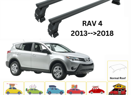 For Toyota Rav 4 2013-18 Roof Rack Cross Bars Normal Roof Alu Black