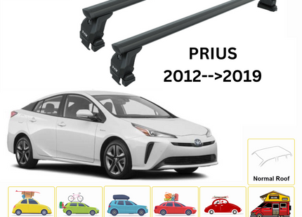For Toyota Prius 2012-2019 Roof Rack Cross Bars Normal Roof Alu Black