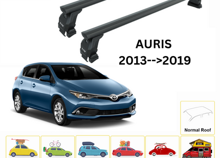 For Toyota Auris 2013-19 Roof Rack Cross Bars Normal Roof Alu Black