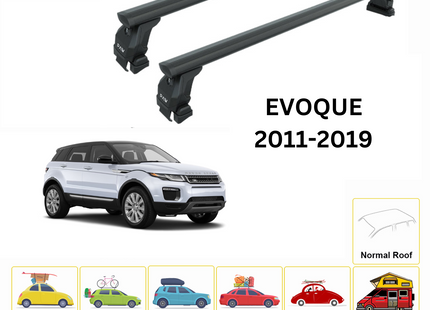 For Land Rover Evoque L538 Roof Rack Cross Bars Normal Roof Alu 2011-19 Black