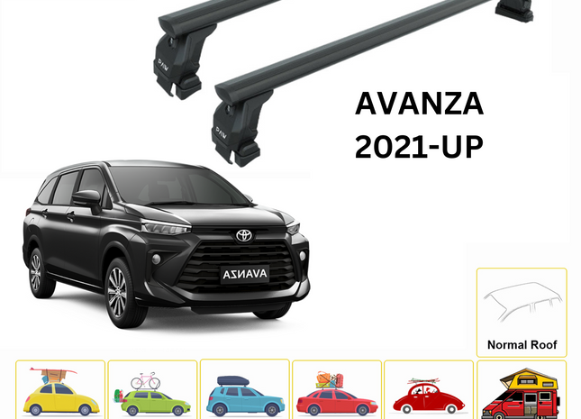 For Toyota Avanza 2021-Up Roof Rack Cross Bars Normal Roof Alu Black