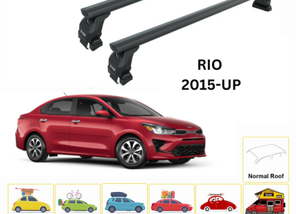 For Kia Rio Sedan 2015-Up Roof Rack Cross Bars Normal Roof Alu Black