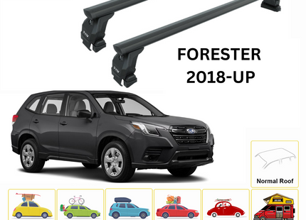 For Subaru Forester Premium 2018-Up Roof Rack Cross Bars Normal Roof Alu Black