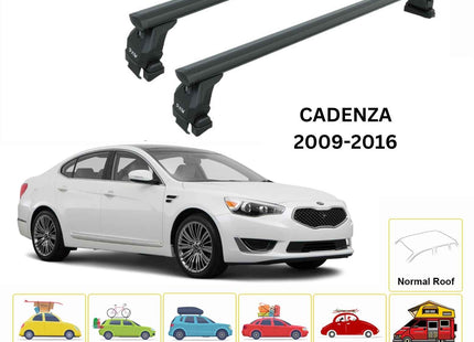 For Kia Cadenza 2009-16 Roof Rack Cross Bars Normal Roof Alu Black