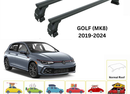 For Volkswagen Golf 5D (MK8) 2019-2024 Roof Rack Cross Bar Normal Roof Alu Black