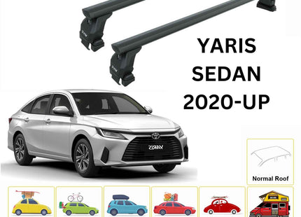 For Toyota Yaris Sedan 2020-Up Roof Rack Cross Bars Normal Roof Alu Black