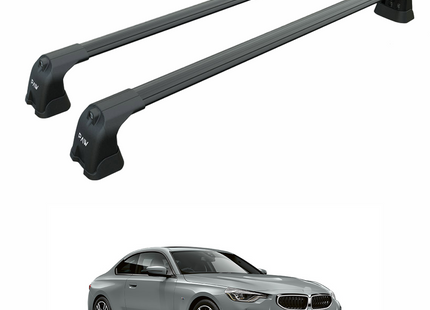 For Bmw 2 Coupe G42 2021-2025 Roof Rack Cross Bars Fix Point Black