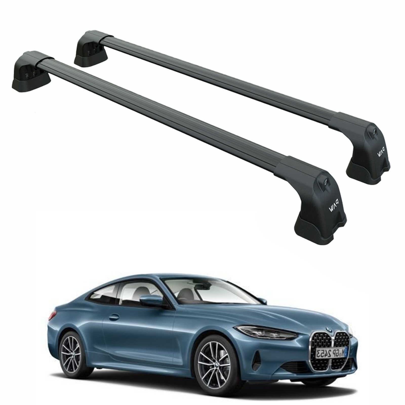 For BMW 4 Series Coupe G22 (2021-2025) – Roof Rack Cross Bars (Fix Point, Aluminum, Black)