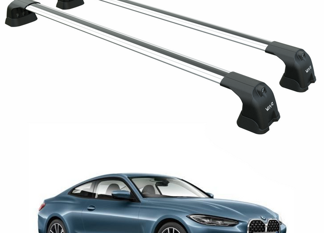 For BMW 4 Series Coupe G22 (2021-2025) – Roof Rack Cross Bars (Fix Point, Aluminum, Silver)