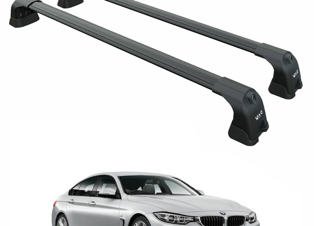 For BMW 4 Series Gran Coupe F36 (2014-2020) – Roof Rack Cross Bars (Fix Point, Aluminum, Black)