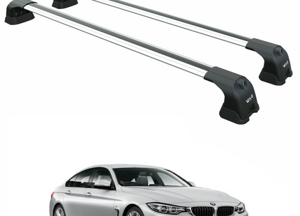 For BMW 4 Series Gran Coupe F36 (2014-2020) – Roof Rack Cross Bars (Fix Point, Aluminum, Silver)