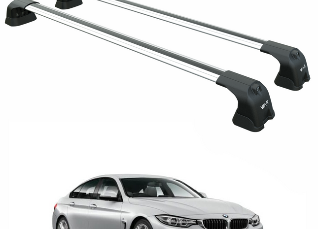 For BMW 4 Series Gran Coupe F36 (2014-2020) – Roof Rack Cross Bars (Fix Point, Aluminum, Silver)