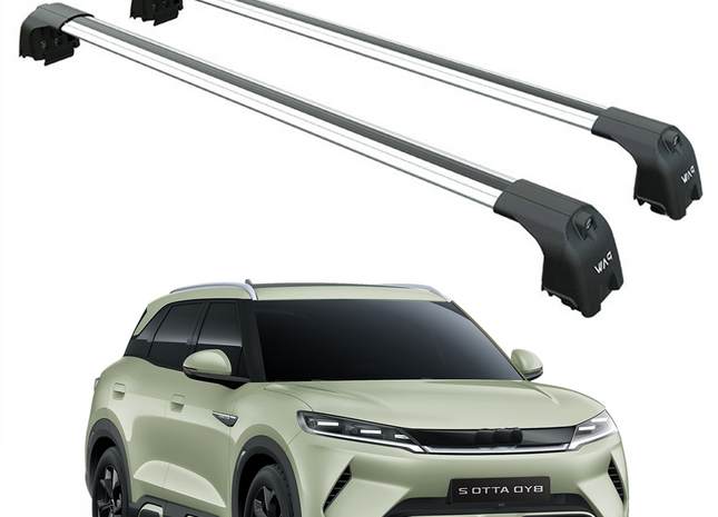 For BYD Atto 2 Roof Rack Cross Bars Flush Rail Alu Silver