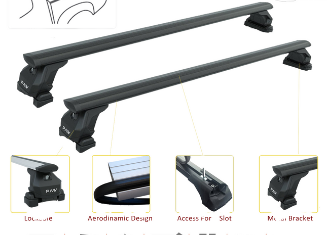 For Renault Modus Fix point Roof Rack Metal Bracket Alu Black 2004-2012