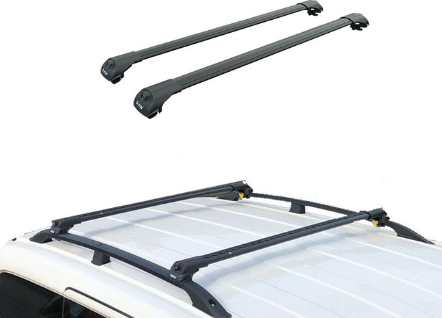 For Fiat Doblo LWB Aluminium Roof Rack and Roof Rails Set To Fit LWB 2010-2021 Black