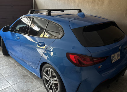 For BMW 1 Series F40 2020-Up Roof Rack System, Aluminium Cross Bar, Metal Bracket, Fix Point, Silver