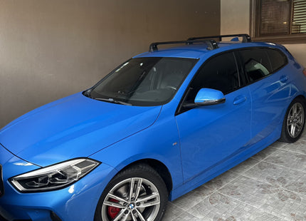 For BMW 1 Series F40 2020-Up Roof Rack System, Aluminium Cross Bar, Metal Bracket, Fix Point, Silver