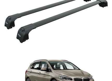 For Bmw 2 Active Tourer F45 2014-2021 Roof Rack Cross Bars Flush Rail Black
